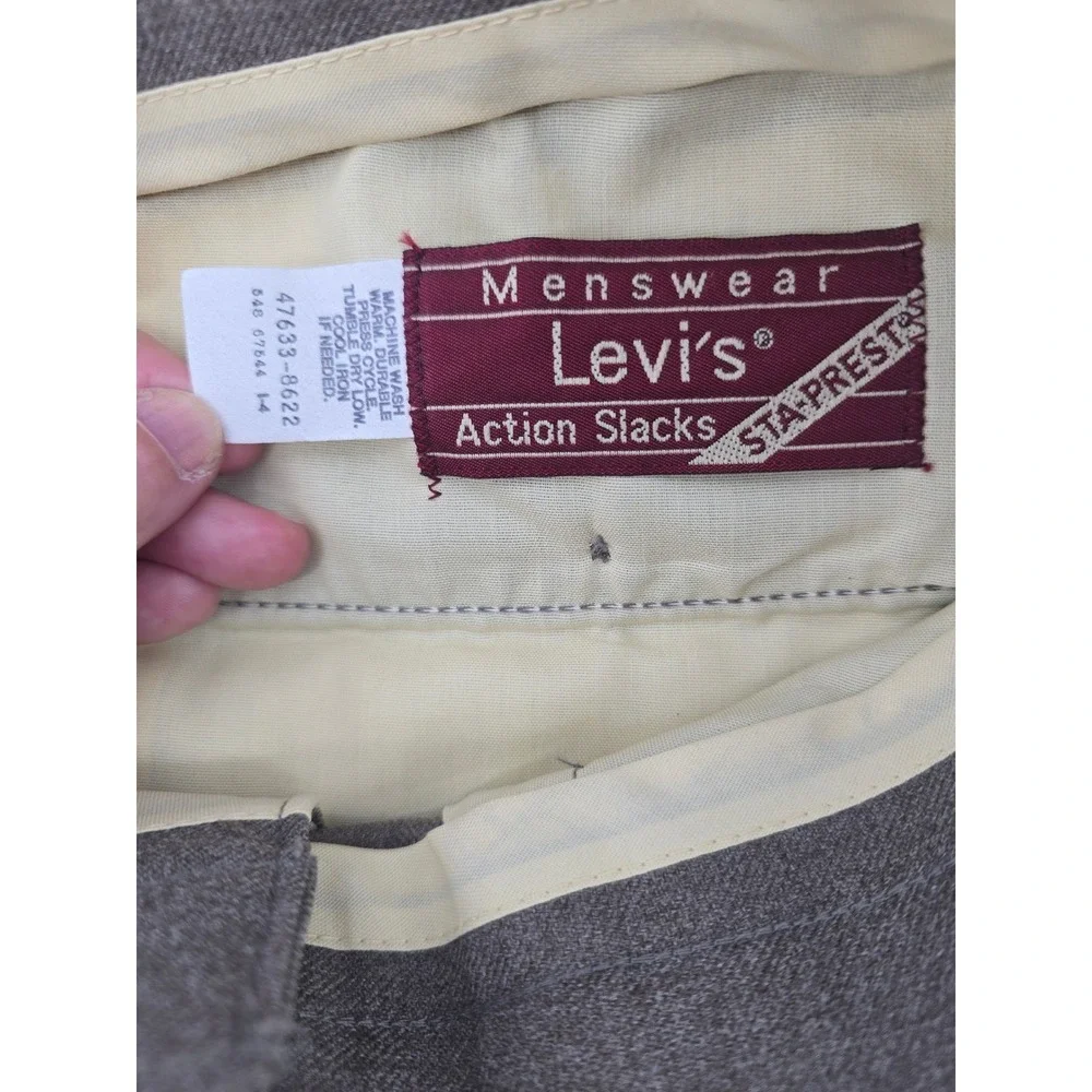 Levi's Action Slacks Mens 35x30 Brown Sta-Prest Vintage Straight Leg Dress Pants